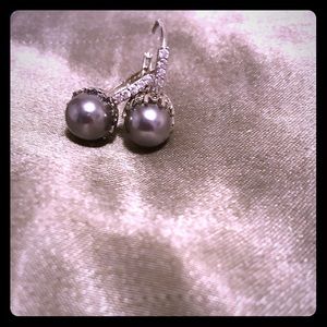 Imitation Black Pearl Earrings